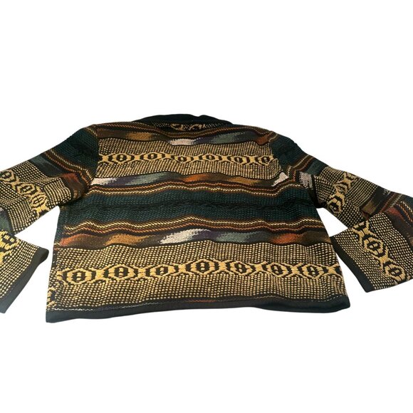 New Identity Southwest Tapestry Blazer Women Cropped Shawl Collar Western Cotton - Picture 10 of 16